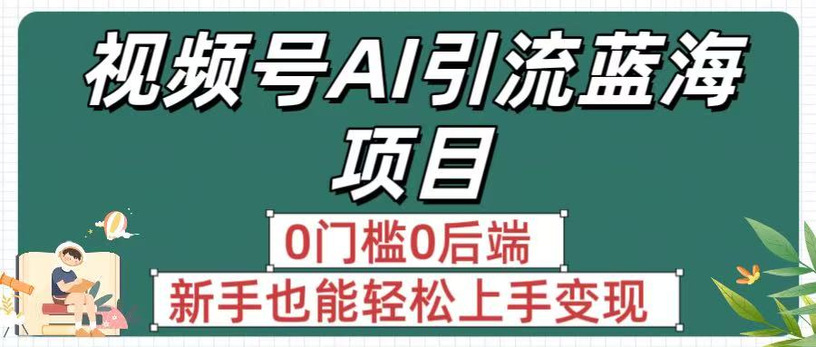 疯传！视频号AI引流蓝海项目，0门槛0后端，新手也能轻松上手变现-91搞钱