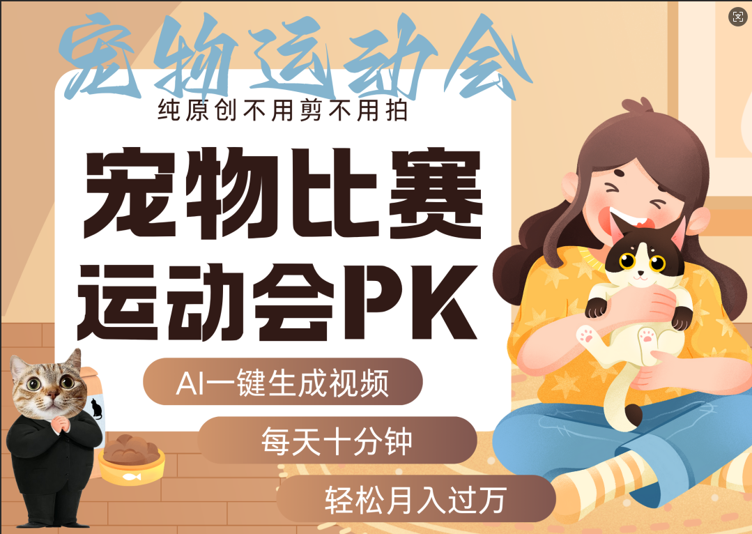 AI萌宠运动员跳水 射击  篮球  足球比赛   每天十分钟 附详细提示词文案库  代替做素材 卖提示词 卖虚拟资料  卖宠物产品 做宠物私人定制产品  带徒弟 带陪跑 卖课  创作者分成 月入5W+-91搞钱