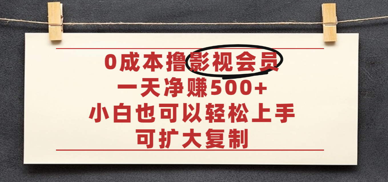 亲测，0成本可批量操作，靠卖影视会员实测月入30000+-91搞钱