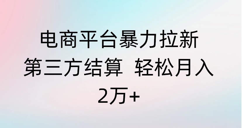 电商平台暴力拉新第三方结算 轻松月入2万+-91搞钱