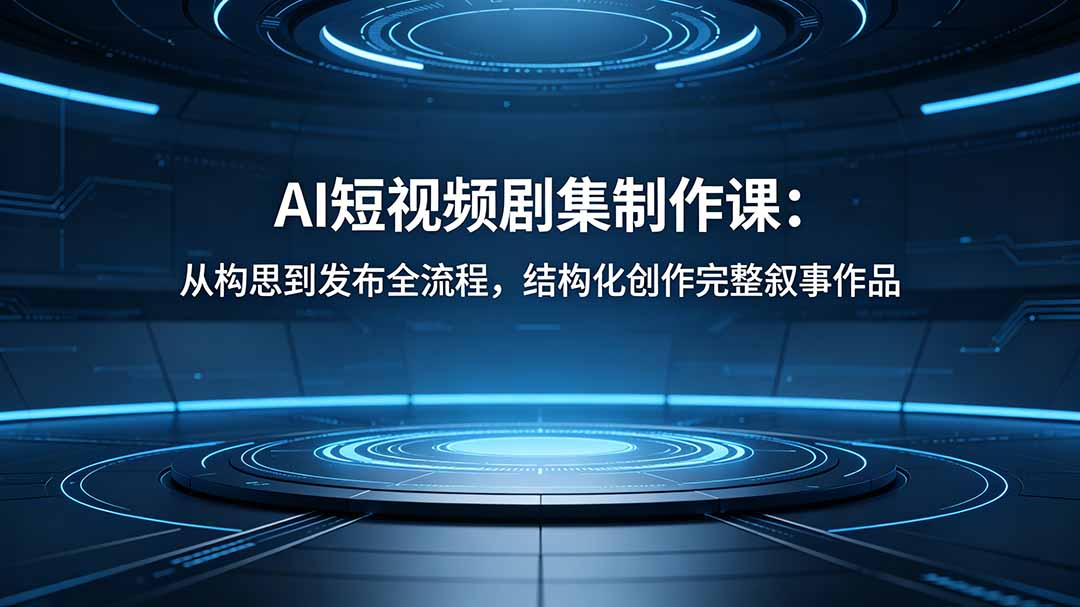 AI短视频剧集制作课：从构思到发布全流程，结构化创作完整叙事作品-91搞钱