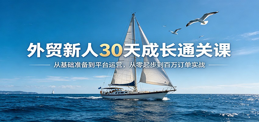 外贸新人30天成长通关课：从基础准备到平台运营，从零起步到百万订单实战-91搞钱