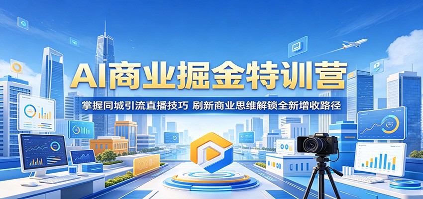 AI商业掘金特训营：掌握同城引流直播技巧，刷新商业思维解锁全新增收路径-91搞钱