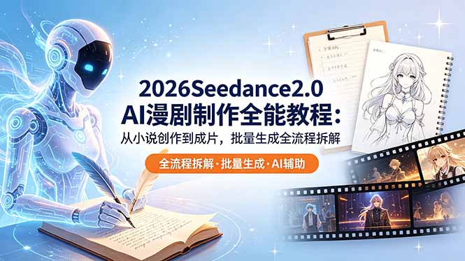 2026Seedance2.0 AI制作全能教程：从小说创作到成片，批量生成全流程拆解-91搞钱