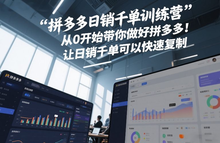 拼多多日销千单训练营，从0开始带你做好拼多多，让日销千单可以快速复制(更新26年3月)-91搞钱
