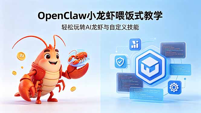 不用懂技术！OpenClaw小龙虾喂饭式教学，轻松玩转AI龙虾与自定义技能-91搞钱