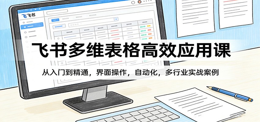 飞书多维表格高效应用课：从入门到精通，界面操作，自动化，多行业实战案例-91搞钱