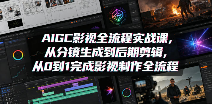 AIGC影视全流程实战课，从分镜生成到后期剪辑，从0到1完成影视制作全流程-91搞钱