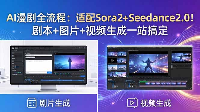AI漫剧全流程：适配Sora2+Seedance2.0！剧本+图片+视频生成一站搞定-91搞钱