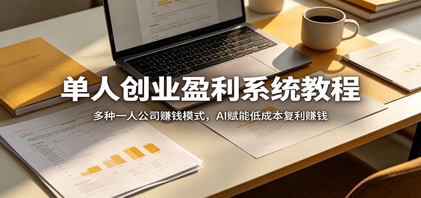 单人创业盈利系统教程:多种一人公司赚钱模式,AI赋能低成本复利赚钱-91搞钱
