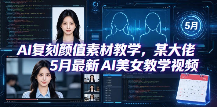 AI复刻颜值素材教学，某大佬5月最新AI美女教学视频，内含4月好物复刻教学-91搞钱
