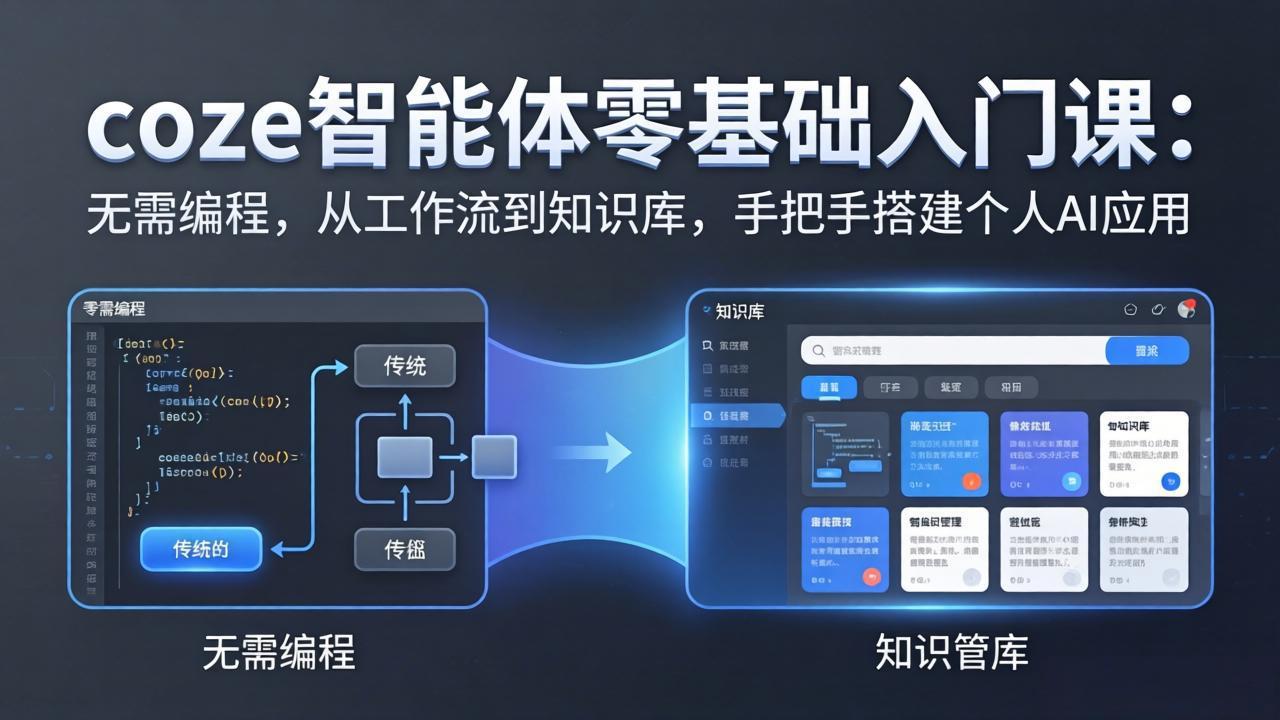 coze智能体零基础入门课：无需编程，从工作流到知识库，手把手搭建个人AI应用-91搞钱
