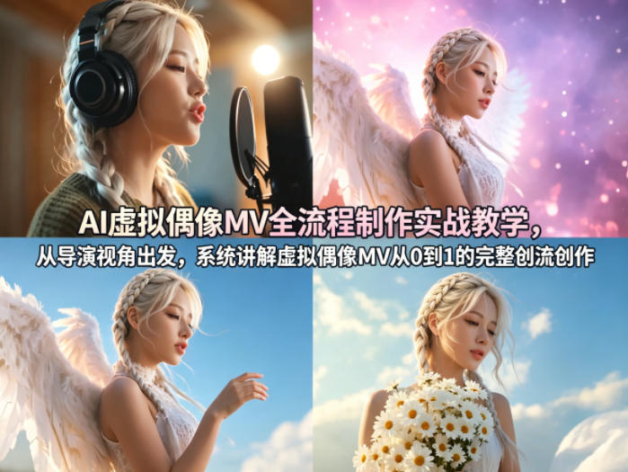 AI虚拟偶像MV全流程制作实战教学，从导演视角出发，系统讲解虚拟偶像MV从0到1的完整创作流程-91搞钱