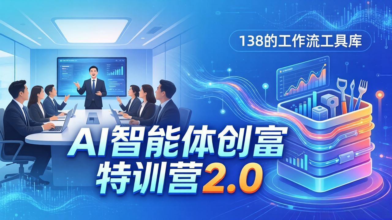 AI智能体创富训练营2.0：3天闭门直播+视频课+工具库，从0到1搭建智能体附138个工作流-91搞钱
