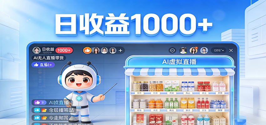 不用露脸不用说话，24小时自动卖货赚钱，全天自动直播，收益看得见-91搞钱