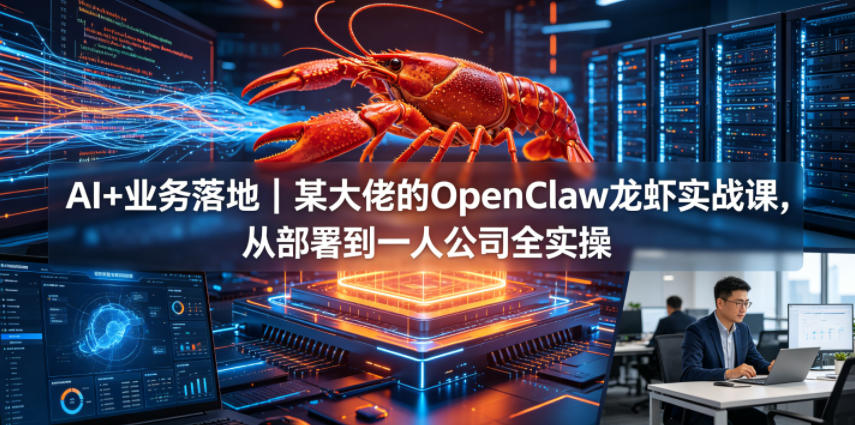 AI+业务落地｜某大佬的OpenClaw小龙虾实战课，从部署到一人公司全实操-91搞钱