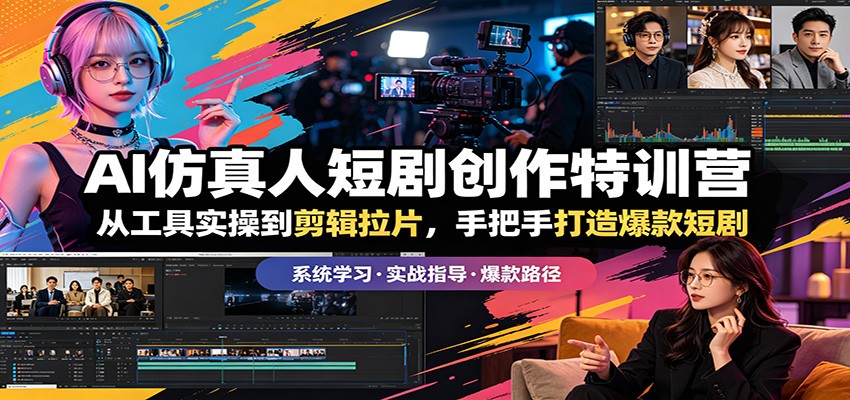 AI仿真人短剧创作特训营：从工具实操到剪辑拉片，手把手打造爆款短剧-91搞钱