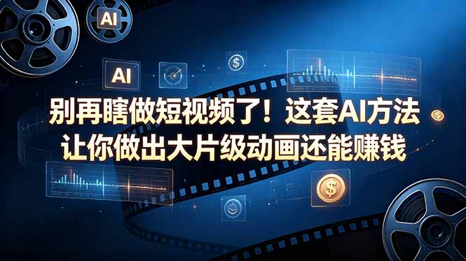 别再瞎做短视频了!这套 AI 方法让你做出大片级动画还能赚钱【原创双语字幕】-91搞钱