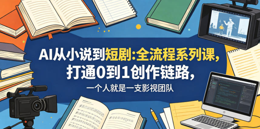 AI从小说到短剧全流程系列课，打通0到1创作链路，一个人就是一支影视团队-91搞钱
