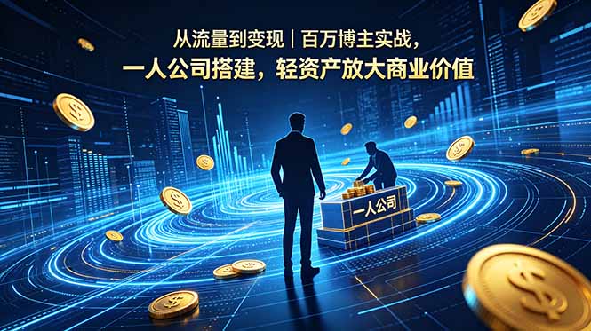 从流量到变现｜百万博主实战，一人公司搭建，轻资产放大商业价值-91搞钱