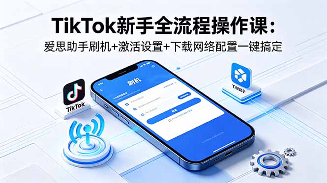 TikTok新手全流程操作课：爱思助手刷机+激活设置+下载网络配置一键搞定-91搞钱