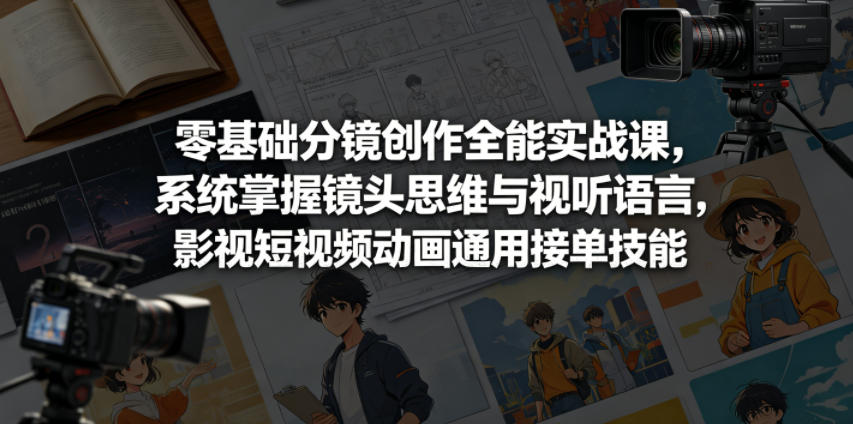 零基础分镜创作全能实战课,系统掌握镜头思维与视听语言,影视短视频动画通用接单技能-91搞钱