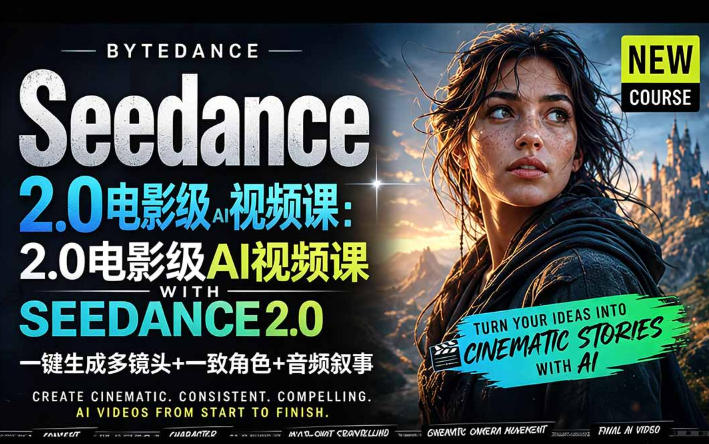 字节跳动的Seedance 2.0 AI电影视频生成制作教程，一键生成多镜头+一致角色+音频叙事-中英字幕-91搞钱