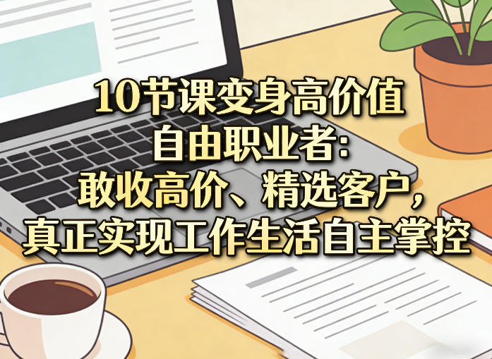 10节课变身高价值自由职业者:敢收高价、精选客户,真正实现工作生活自主掌控-91搞钱