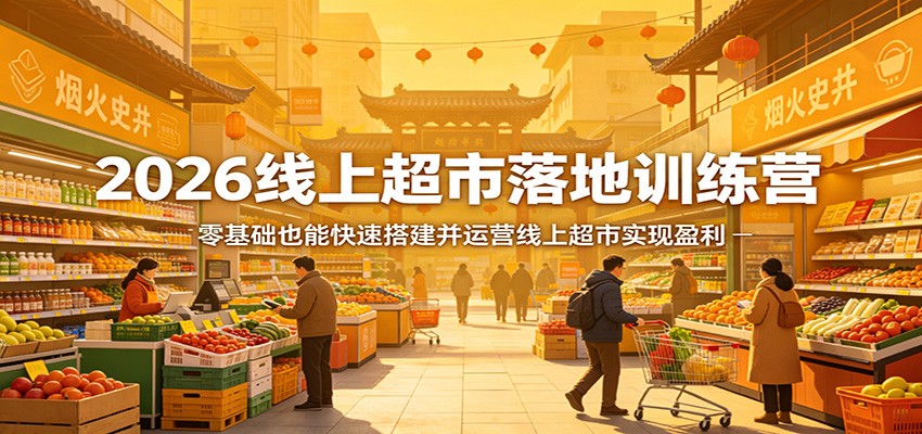 2026线上超市落地训练营,零基础也能快速搭建并运营线上超市实现盈利-91搞钱