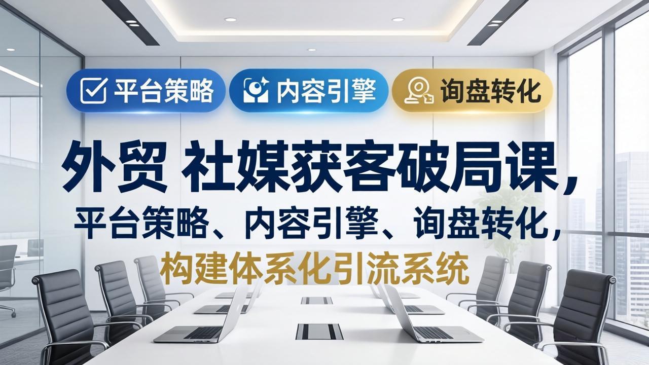 外贸 社媒获客破局课，平台策略、内容引擎、询盘转化，构建体系化引流系统(更新26年3月-91搞钱