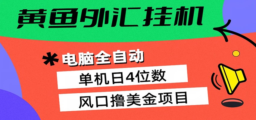 黄鱼外汇挂机：全自动赚美金、自动交易、风口项目-91搞钱