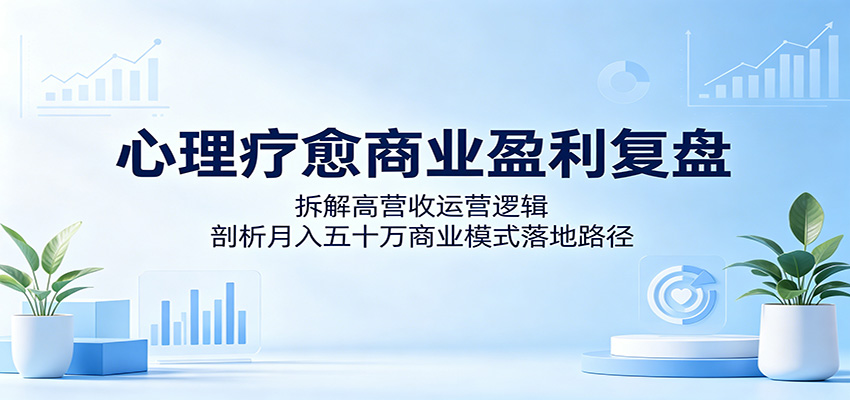 心理疗愈商业盈利复盘：拆解高营收运营逻辑，剖析月入五十万商业模式落地路径-91搞钱