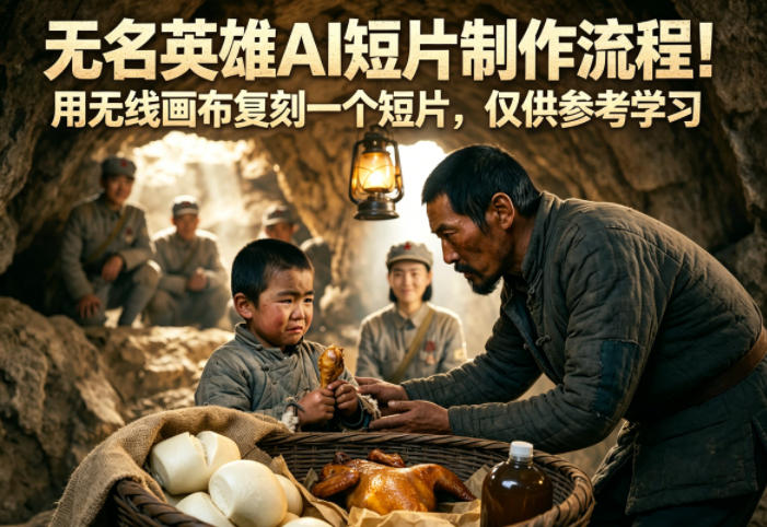 无名英雄AI短片制作流程!用无线画布复刻一个短片,仅供参考学习-91搞钱