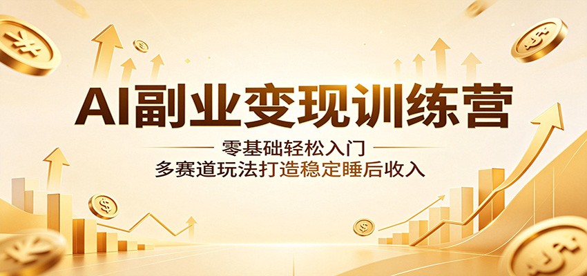 AI副业变现训练营：零基础轻松入门，多赛道玩法打造稳定睡后收入-91搞钱