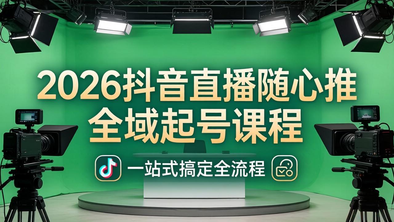 2026抖音直播随心推全域起号课程：一站式搞定直播起号、稳号、放量全流程(更新4月-91搞钱