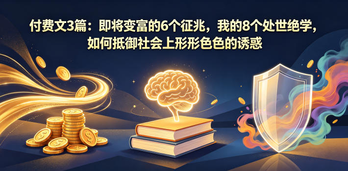 付费文3篇：即将变富的6个征兆，我的8个处世绝学，如何抵御社会上形形色色的诱惑-91搞钱