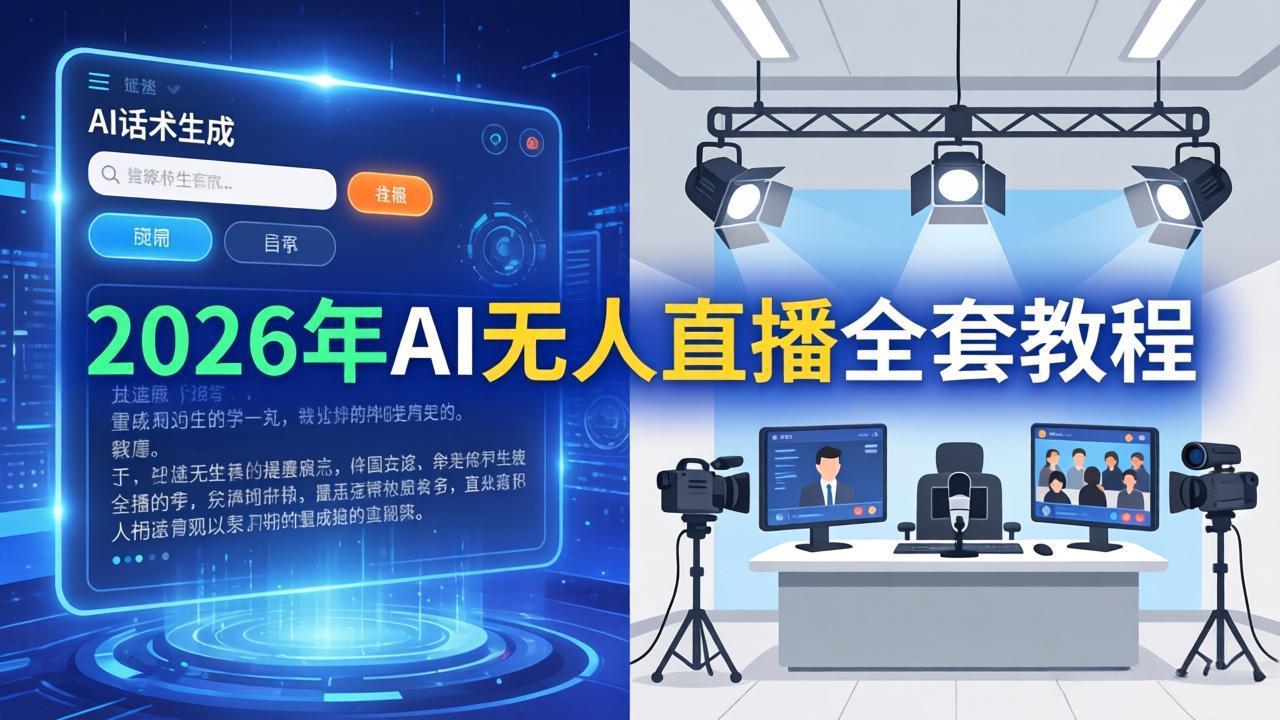 2026年AI无人直播全套教程：OBS安装+软件配置+直播间搭建+话术生成+一键开播实操-91搞钱