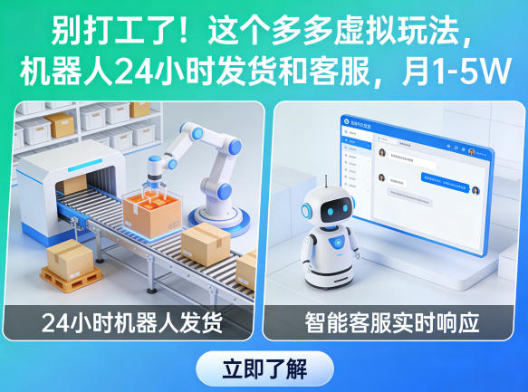 别打工了!这个多多虚拟玩法,机器人24小时发货和客服,月1-5W【揭秘】-91搞钱
