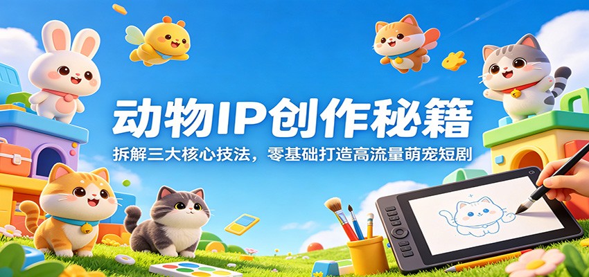 动物IP创作秘籍：拆解三大核心技法，零基础打造高流量萌宠短剧-91搞钱